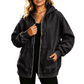Women's Loose Zip-Up Hooded Denim Jacket