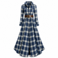 ✨ Cinched Waist, French-Inspired Plaid | Women's Pleated A-Line Dress ⚡ Free Shipping