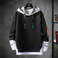 Men's Casual Fake 2-Piece Hooded Sweatshirt