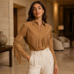 Women's Faux Suede Long Sleeve Fringe Jacket