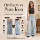 Women's Asymmetric Layered Wide Leg Jeans