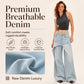 Women's Asymmetric Layered Wide Leg Jeans