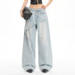 Women's Asymmetric Layered Wide Leg Jeans