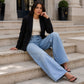 Women's High Elastic Wide-Leg Denim Jeans