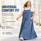 👗 Relaxed Denim, Freedom to Move | Women's Oversized Suspender Maxi Dress