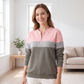 Women's Color-Block Half-Zip Sweatshirt