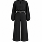 Women's Casual  V-Neck Lantern Sleeve Crop Top & High Waist Wide Leg Pants Set
