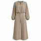 Women's Casual  V-Neck Lantern Sleeve Crop Top & High Waist Wide Leg Pants Set