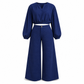 Women's Casual  V-Neck Lantern Sleeve Crop Top & High Waist Wide Leg Pants Set