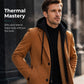 Men's Mid-Length Coat with Removable Hood