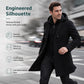Men's Mid-Length Coat with Removable Hood