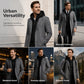 Men's Mid-Length Coat with Removable Hood
