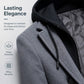 Men's Mid-Length Coat with Removable Hood