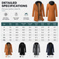 Men's Mid-Length Coat with Removable Hood