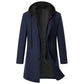Men's Mid-Length Coat with Removable Hood