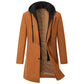 Men's Mid-Length Coat with Removable Hood