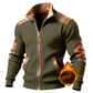 Men's Color-Block Warm-Lined Zip-Up Jacket