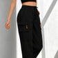 Women's Drawstring Cargo Pants with Pockets