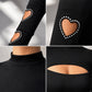 Women's Heart Cutout Mock Neck Slim Fit Top