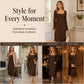 Women's Square Neck Flare Sleeve Midi Dress