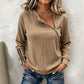 Women's Ribbed Knit Top with Asymmetrical Zipper