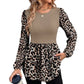 Women's Leopard Print Long Sleeve Top
