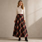 Women's Elegant High-Waisted Plaid Long Skirt
