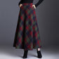 Women's Elegant High-Waisted Plaid Long Skirt