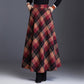 Women's Elegant High-Waisted Plaid Long Skirt