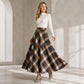 Women's Elegant High-Waisted Plaid Long Skirt