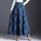 Women's Elegant High-Waisted Plaid Long Skirt