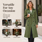 Women's Double Breasted Long Trench Coat