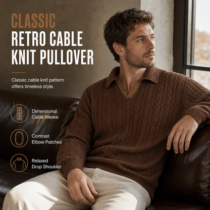 Men's Casual Solid Color Collared Pullover Sweatshirt