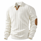 Men's Casual Solid Color Collared Pullover Sweatshirt