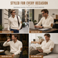 Men's Casual Solid Color Collared Pullover Sweatshirt