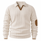 Men's Casual Solid Color Collared Pullover Sweatshirt