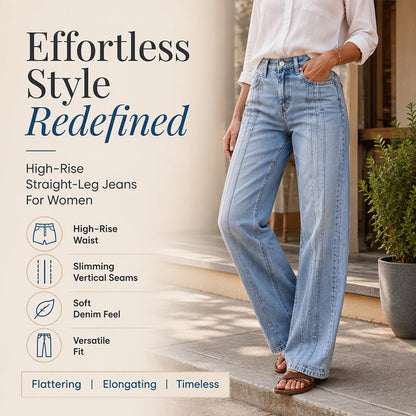 Women's Wide-Leg Jeans with Front Seams