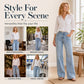 Women's Wide-Leg Jeans with Front Seams