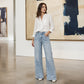 Women's Wide-Leg Jeans with Front Seams