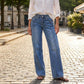 Women's Wide-Leg Jeans with Front Seams