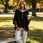 Women's Leopard Print Trim Hoodie
