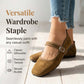 Comfortable PU Suede-Look Ballet Flats with Strap