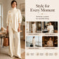 Women's Elegant Turtleneck Sweater & Wide-Leg Pants Set