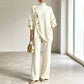 Women's Elegant Turtleneck Sweater & Wide-Leg Pants Set