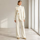 Women's Elegant Turtleneck Sweater & Wide-Leg Pants Set