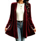 Women's Velvet Open Front Cardigan