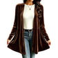 Women's Velvet Open Front Cardigan