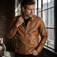 Men's Slim-Fit PU Leather Jacket