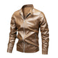Men's Slim-Fit PU Leather Jacket