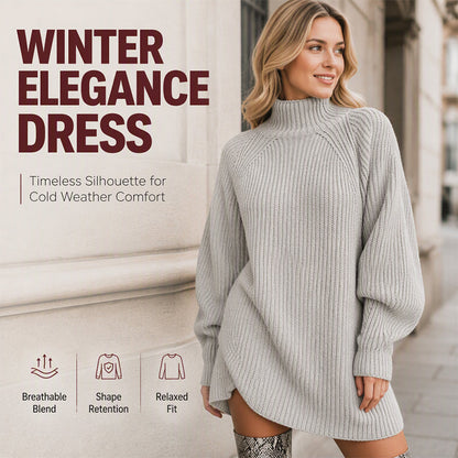 Women's Cozy Turtleneck Knit Sweater Dress